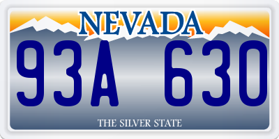 NV license plate 93A630