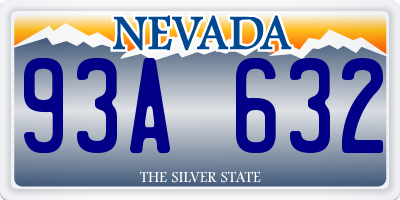 NV license plate 93A632