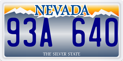 NV license plate 93A640