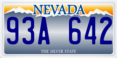 NV license plate 93A642