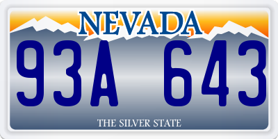 NV license plate 93A643