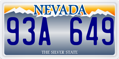 NV license plate 93A649