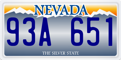 NV license plate 93A651