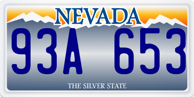 NV license plate 93A653