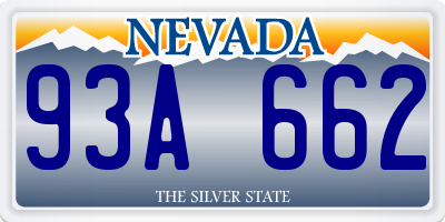 NV license plate 93A662