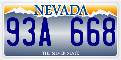 NV license plate 93A668
