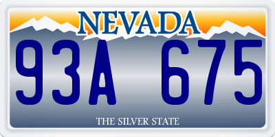 NV license plate 93A675