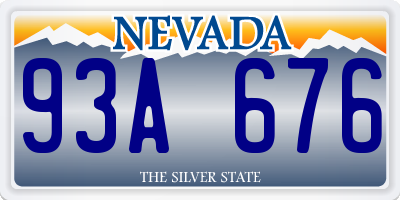 NV license plate 93A676