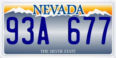 NV license plate 93A677