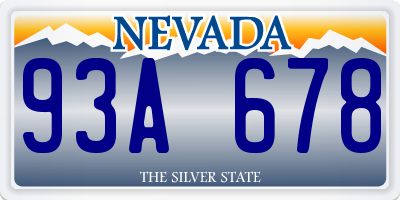 NV license plate 93A678