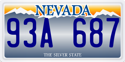 NV license plate 93A687