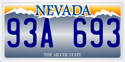 NV license plate 93A693