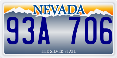NV license plate 93A706