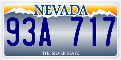 NV license plate 93A717