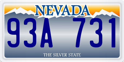 NV license plate 93A731