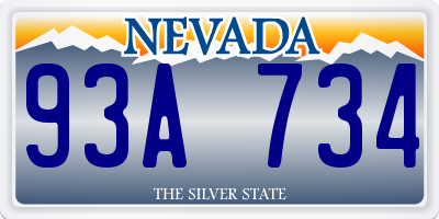 NV license plate 93A734
