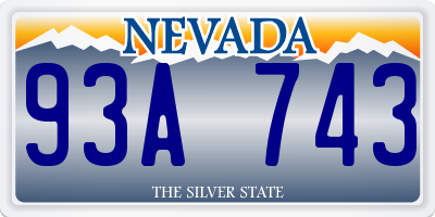 NV license plate 93A743