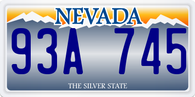 NV license plate 93A745