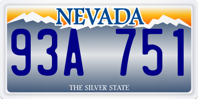 NV license plate 93A751