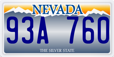 NV license plate 93A760