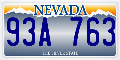 NV license plate 93A763
