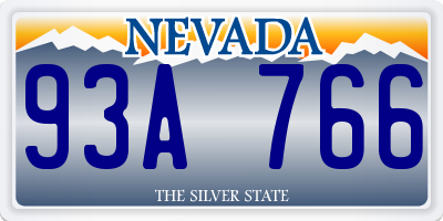 NV license plate 93A766
