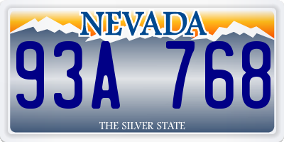 NV license plate 93A768