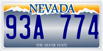 NV license plate 93A774