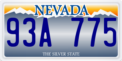 NV license plate 93A775