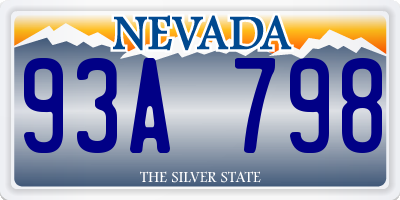 NV license plate 93A798