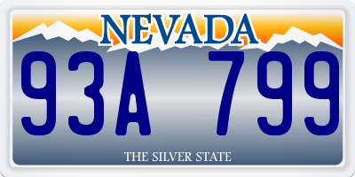 NV license plate 93A799
