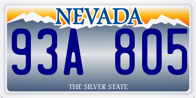 NV license plate 93A805
