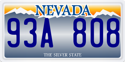 NV license plate 93A808