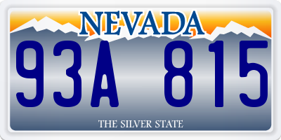 NV license plate 93A815