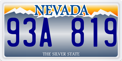 NV license plate 93A819