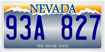 NV license plate 93A827