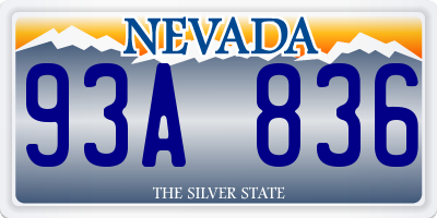 NV license plate 93A836