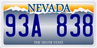 NV license plate 93A838