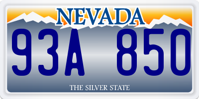 NV license plate 93A850