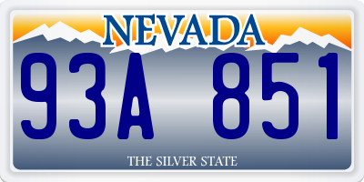 NV license plate 93A851