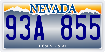 NV license plate 93A855