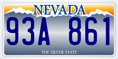NV license plate 93A861