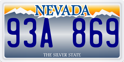 NV license plate 93A869