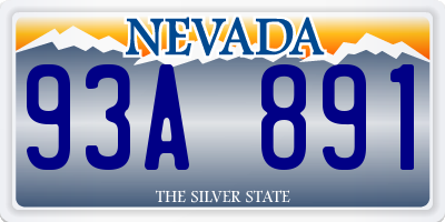NV license plate 93A891
