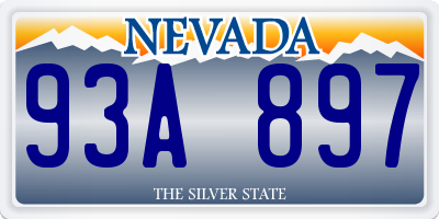NV license plate 93A897