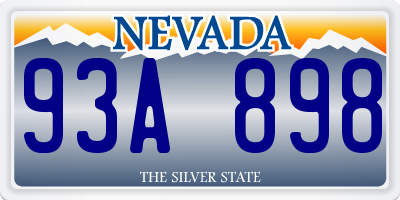 NV license plate 93A898