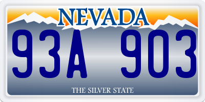 NV license plate 93A903