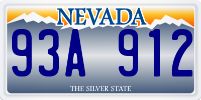 NV license plate 93A912