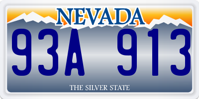 NV license plate 93A913