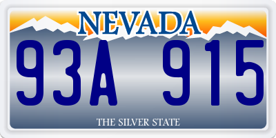 NV license plate 93A915